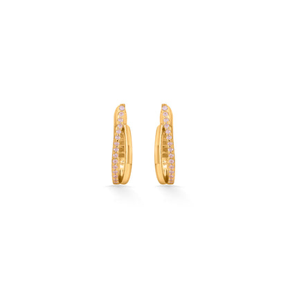 Dazzle Edge Hoop & Huggie Gold Earring