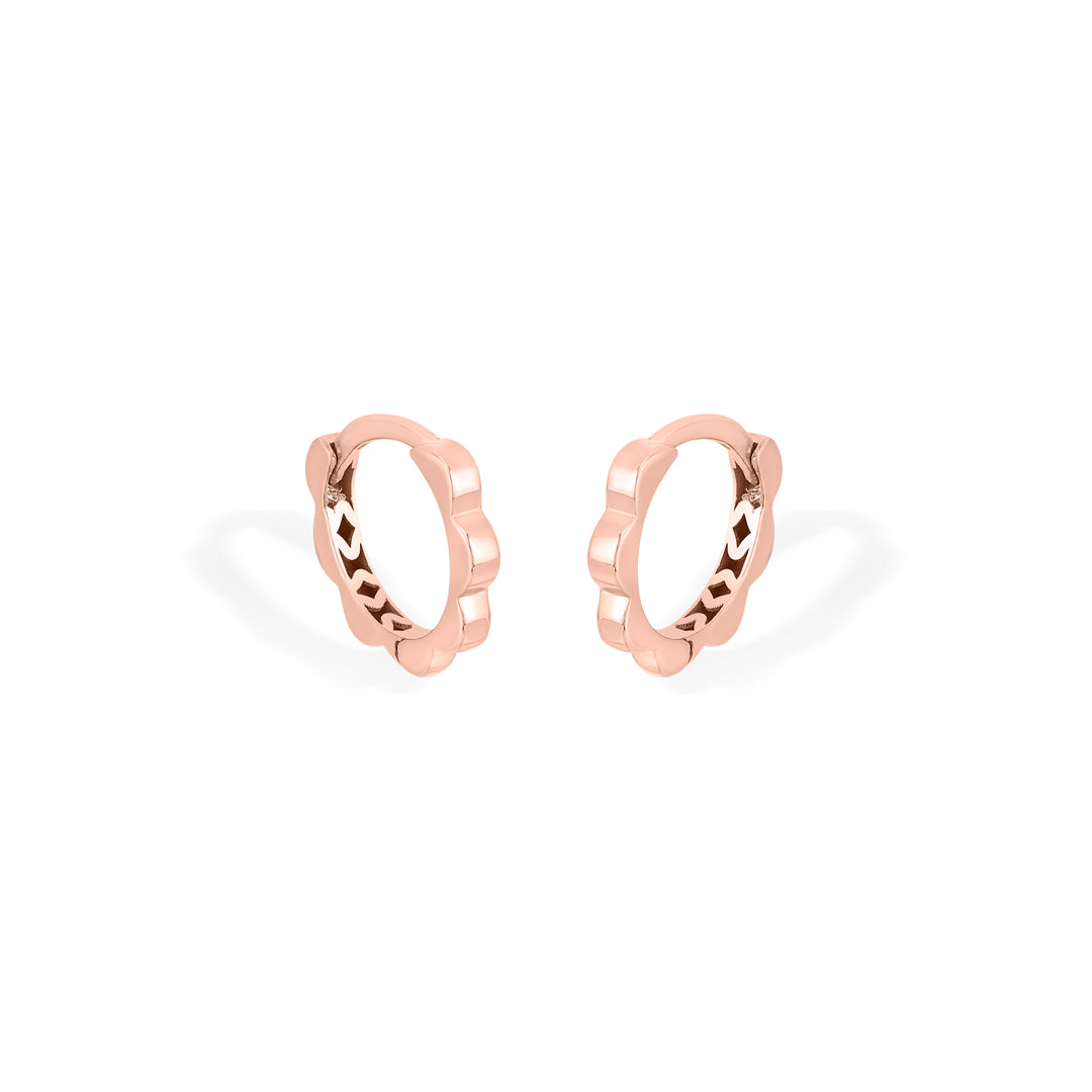blush bolt hoops & huggies gold earring