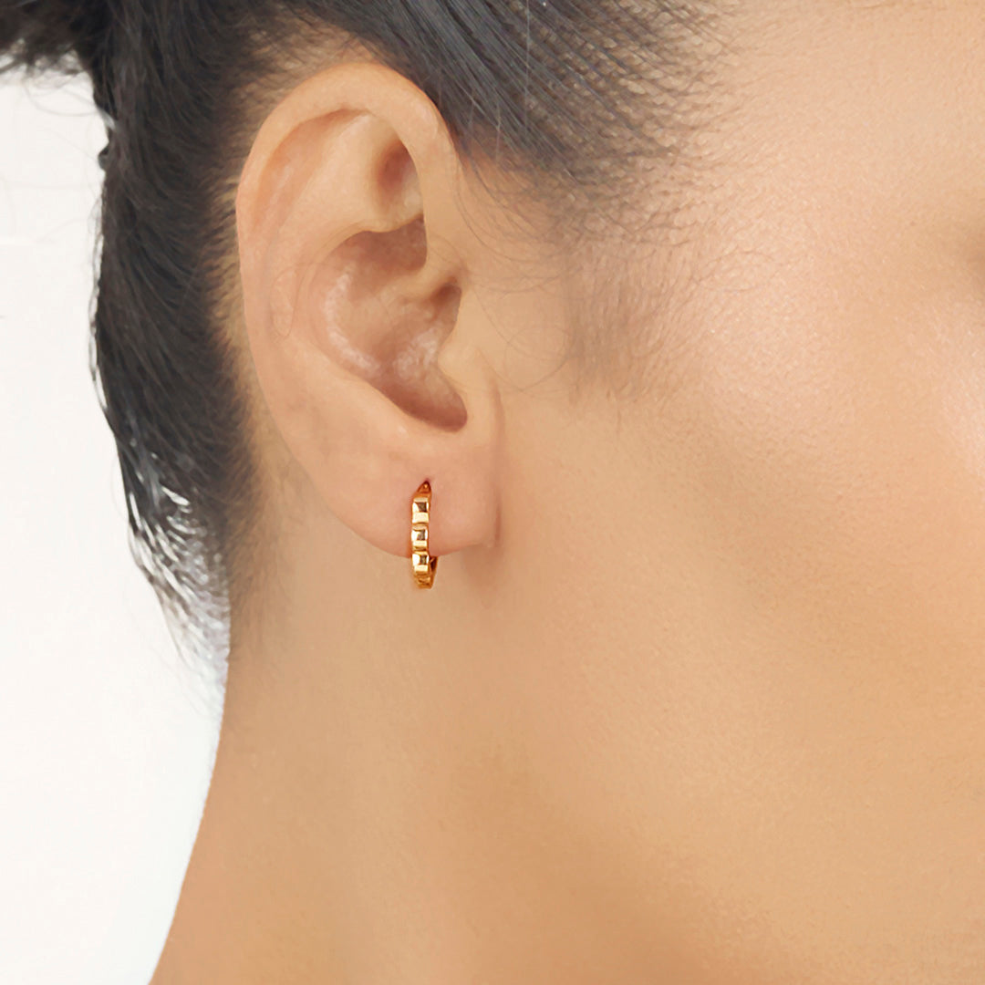 blush bolt hoops & huggies gold earring