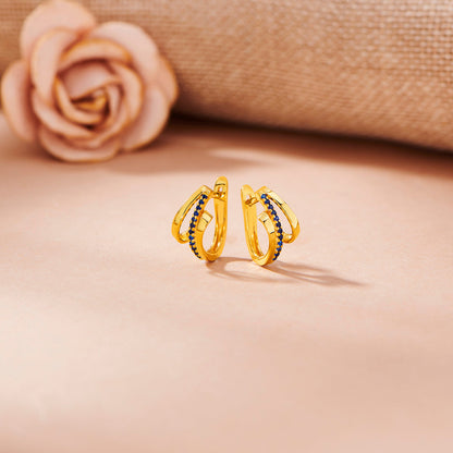 Midnight Twist Hoop & Huggie Gold Earring