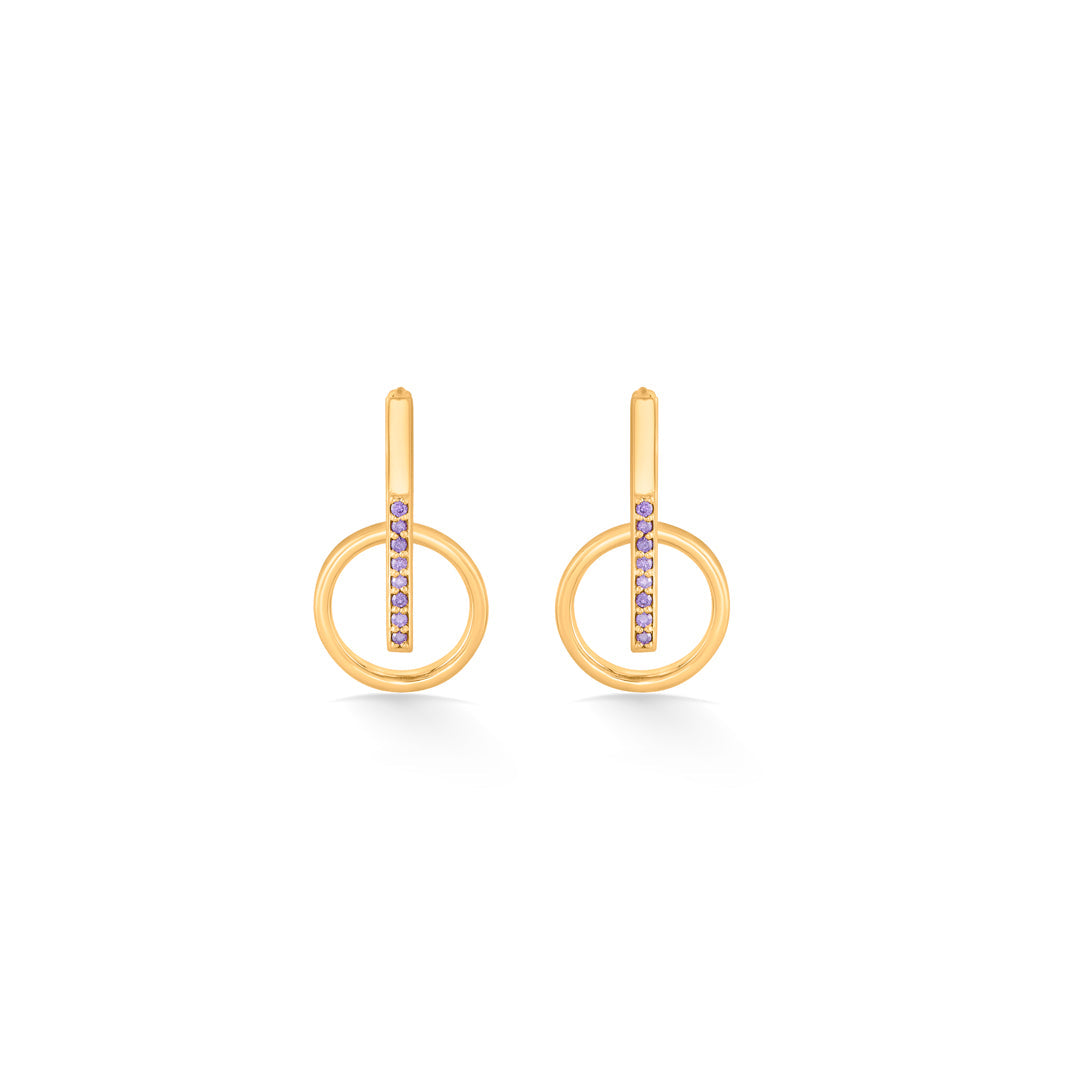 galaxy alignment hoop & huggie gold earring