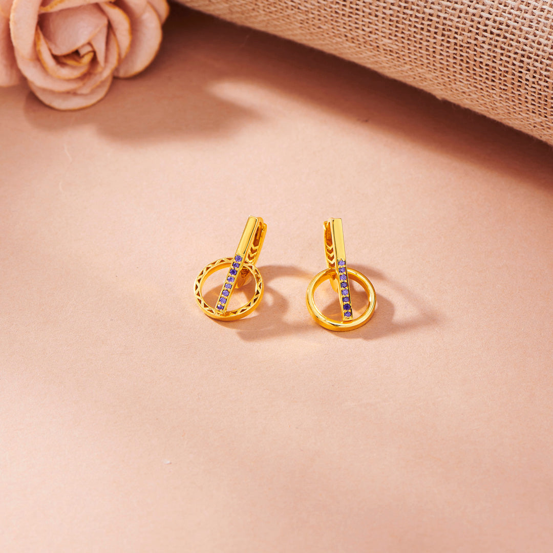 galaxy alignment hoop & huggie gold earring