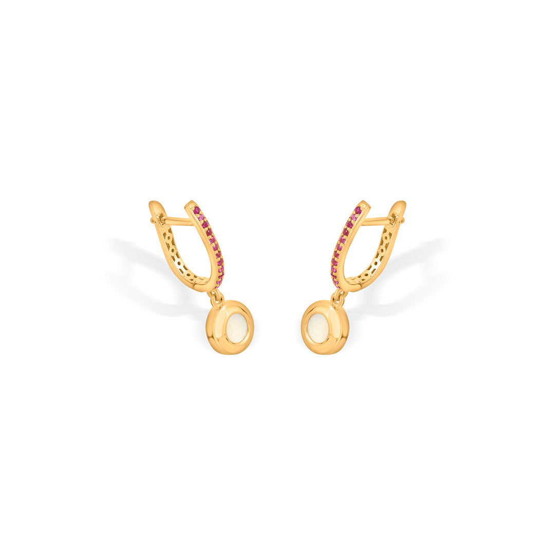 ethereal disc hoop & huggie gold earring