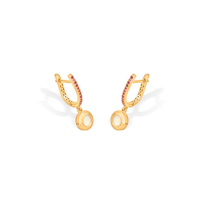 Ethereal Disc Hoop & Huggie Gold Earring