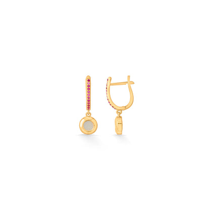 Ethereal Disc Hoop & Huggie Gold Earring