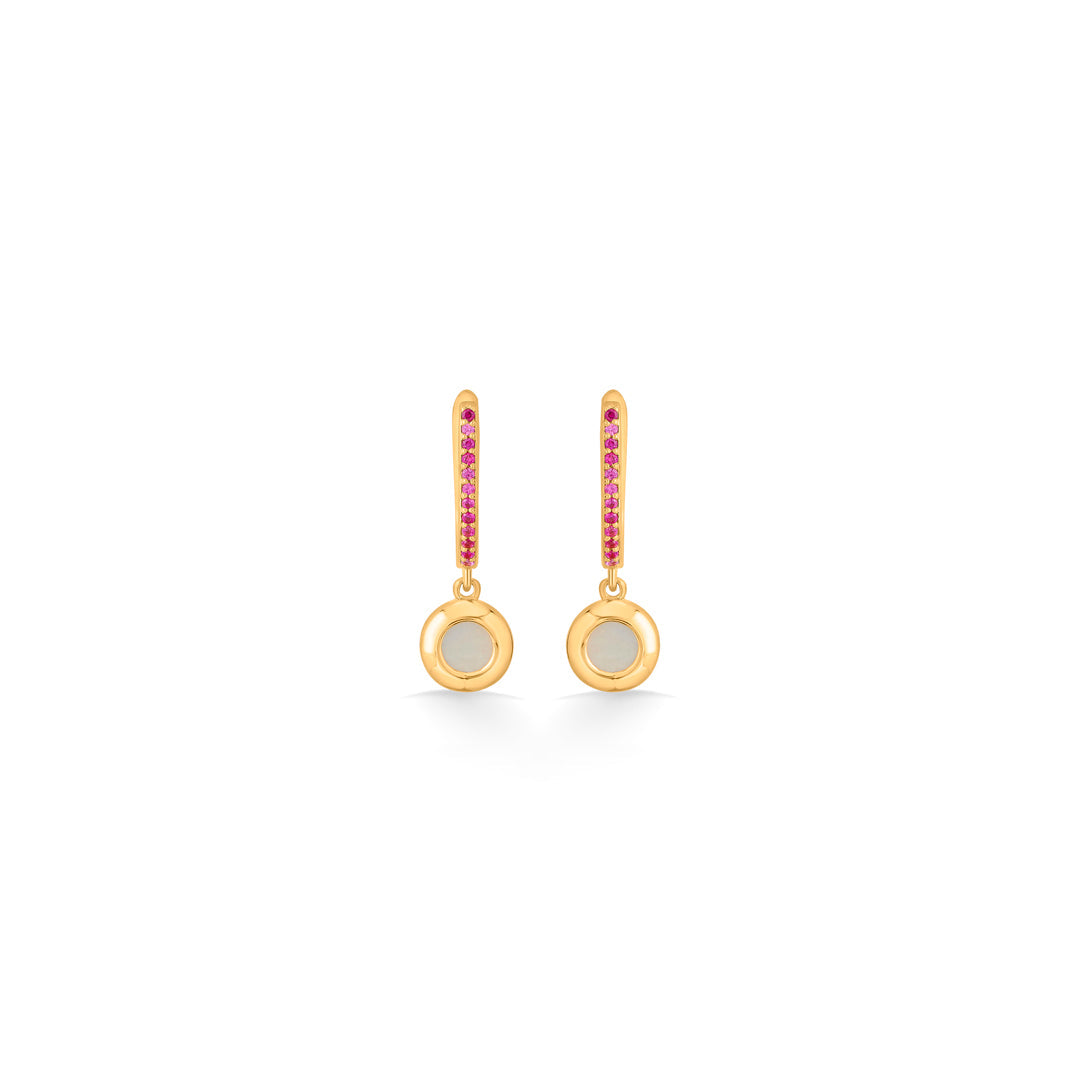 ethereal disc hoop & huggie gold earring