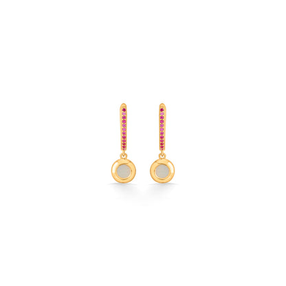 Ethereal Disc Hoop & Huggie Gold Earring