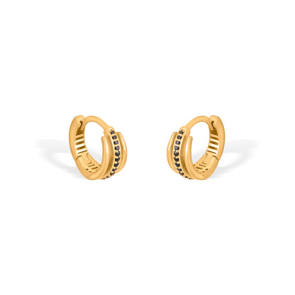 Midnight Mirage  Hoops & Huggies Gold Earring