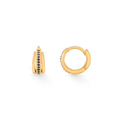 Midnight Mirage  Hoops & Huggies Gold Earring
