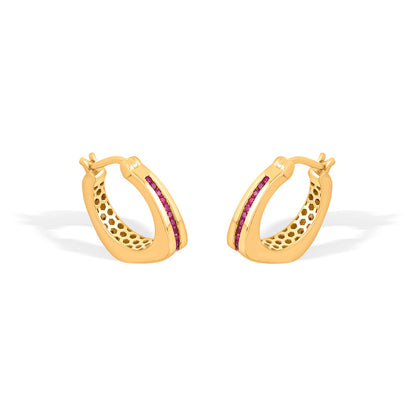 Coral Gleam Hoops & Huggies Gold Earring