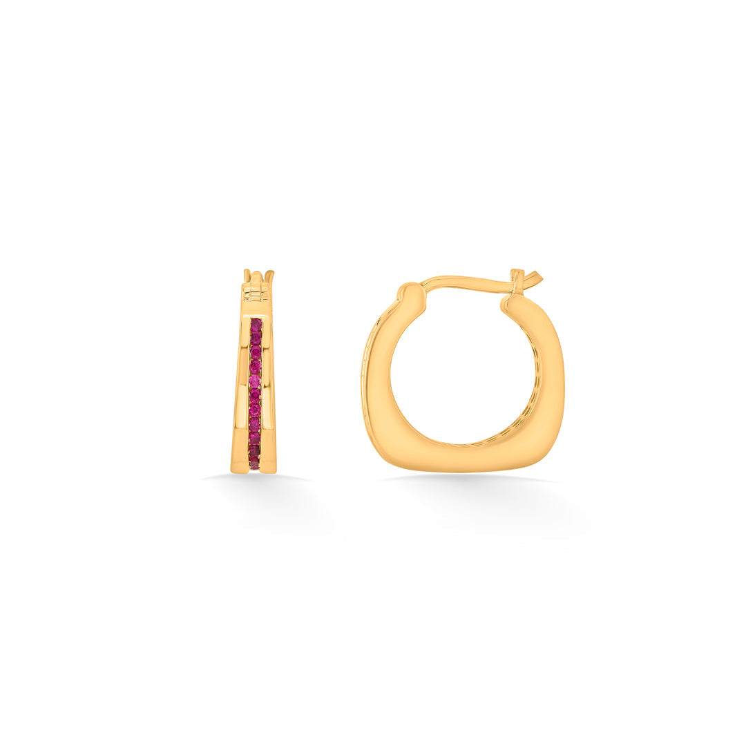 coral gleam hoops & huggies gold earring