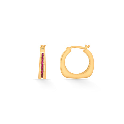 Coral Gleam Hoops & Huggies Gold Earring