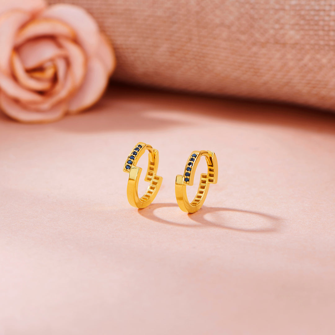 moonshadow stream  hoops & huggies gold earring