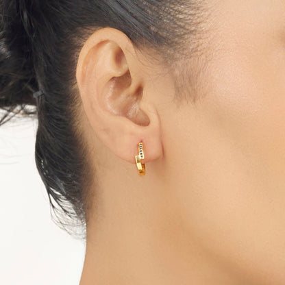 Moonshadow Stream  Hoops & Huggies Gold Earring