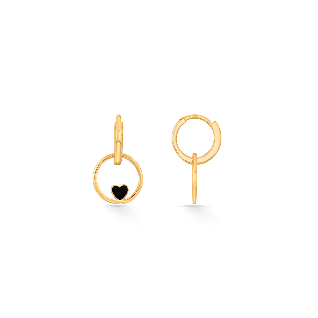 cosmic heart hoop & huggie gold earring