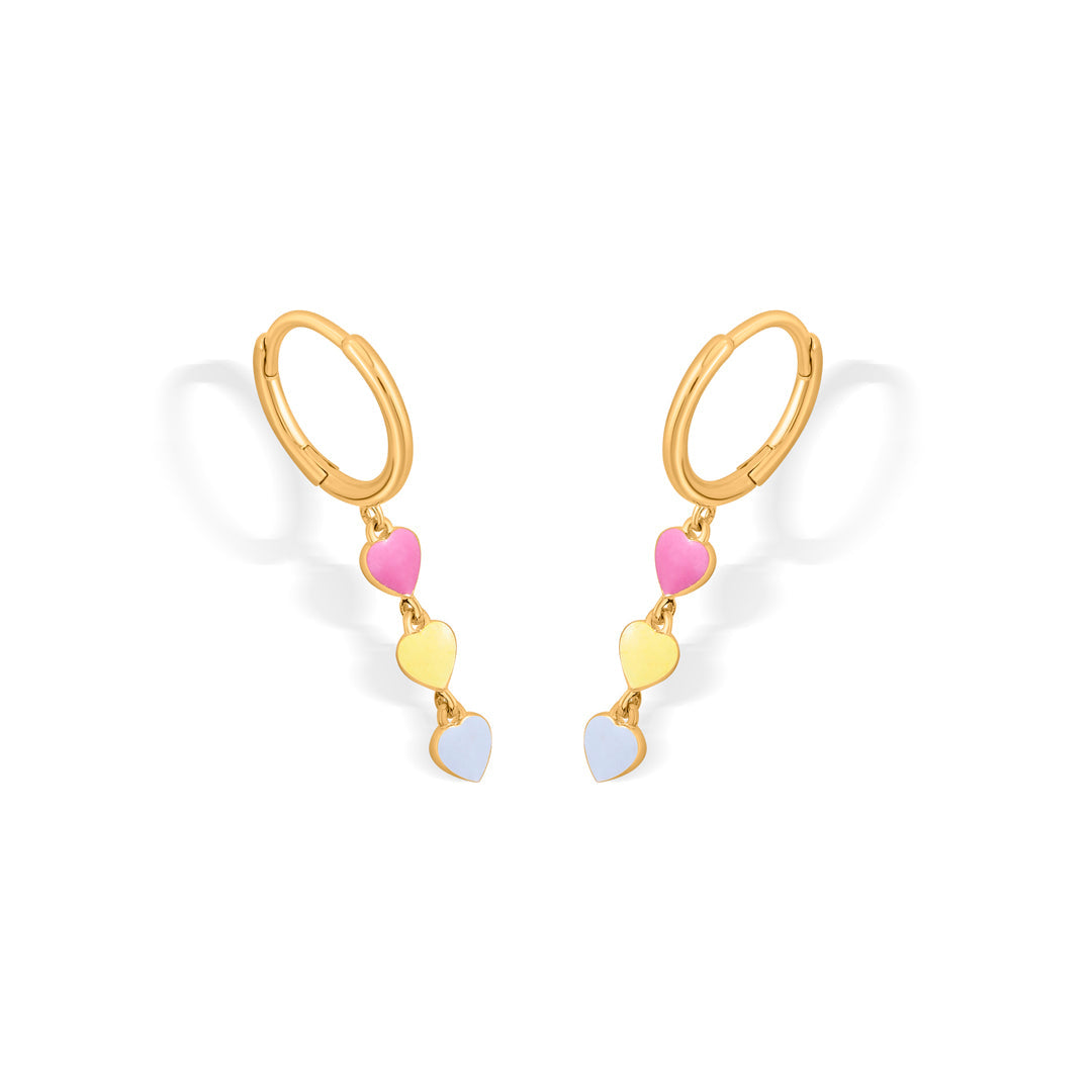 sweetheart string hoop & huggie gold earring