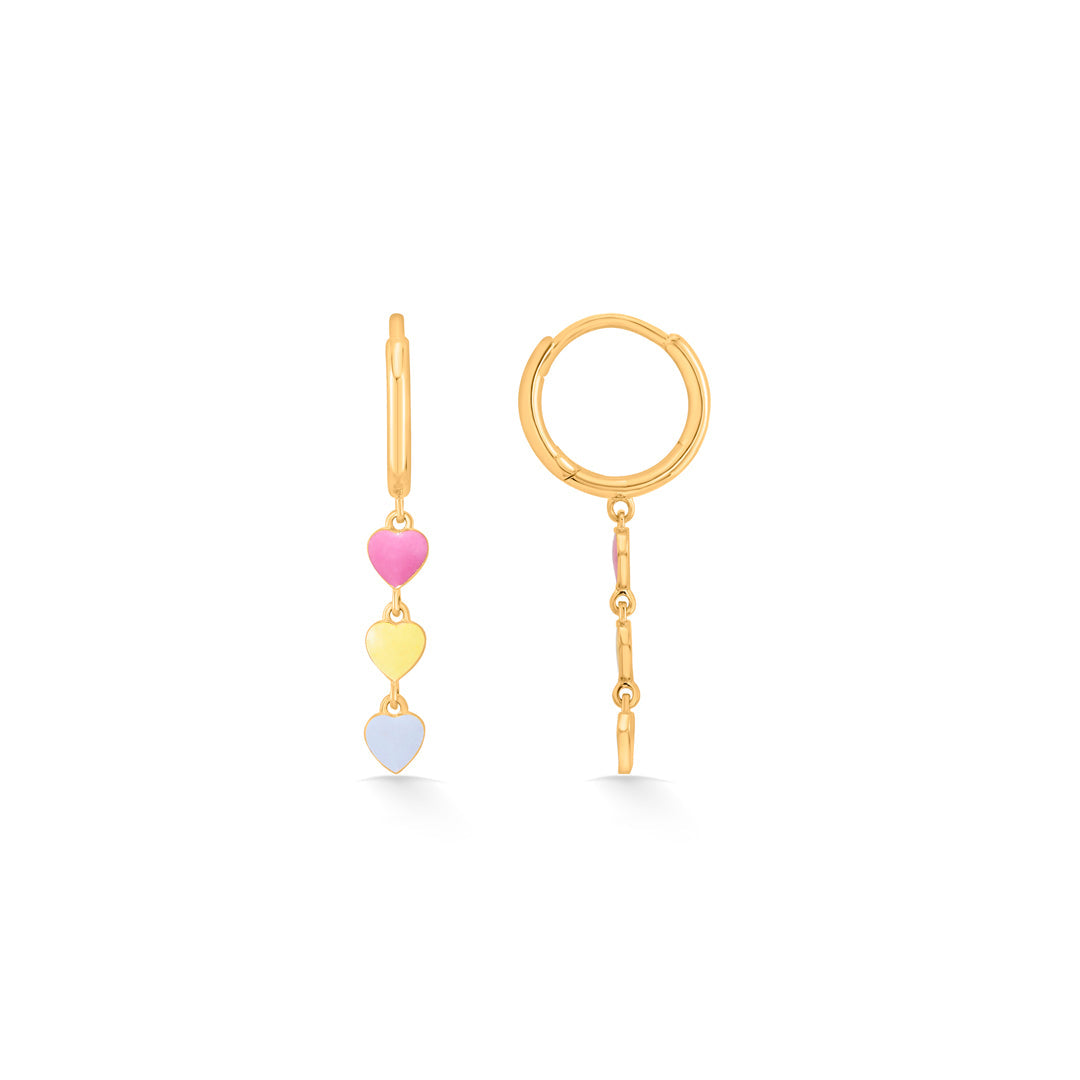 sweetheart string hoop & huggie gold earring