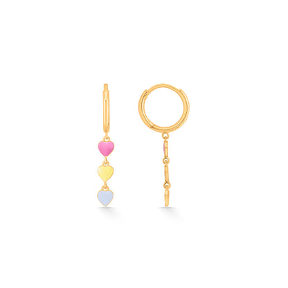 Sweetheart String Hoop & Huggie Gold Earring