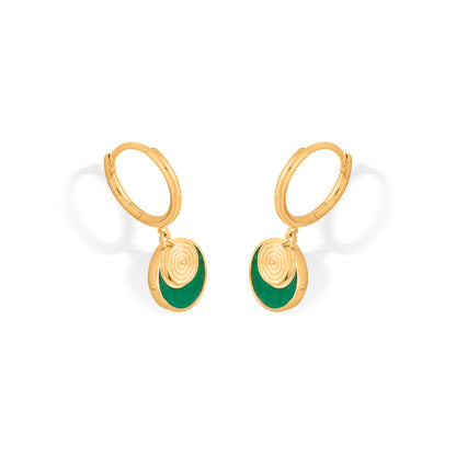 Emerald Meadow Hoop & Huggie Gold Earring