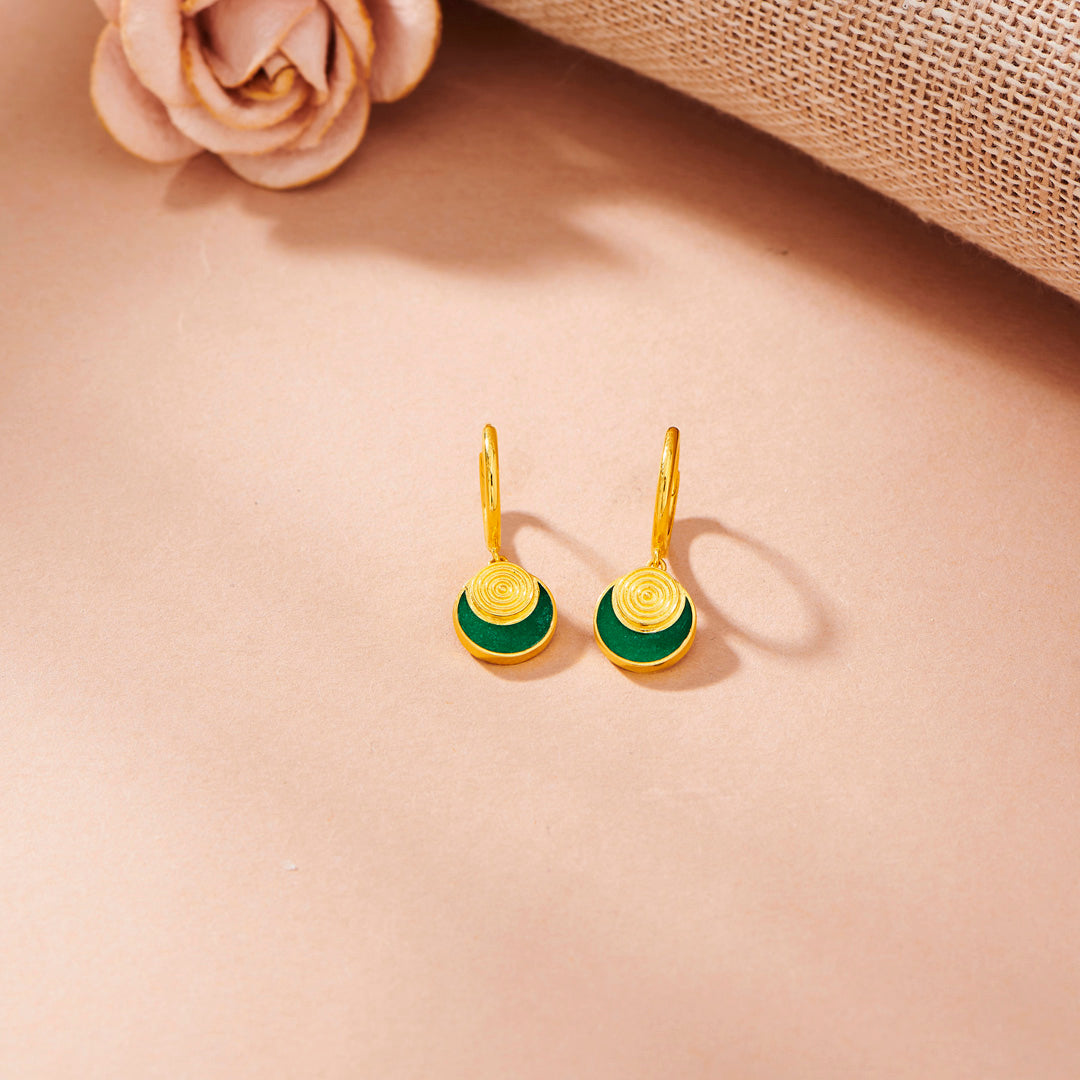 emerald meadow hoop & huggie gold earring