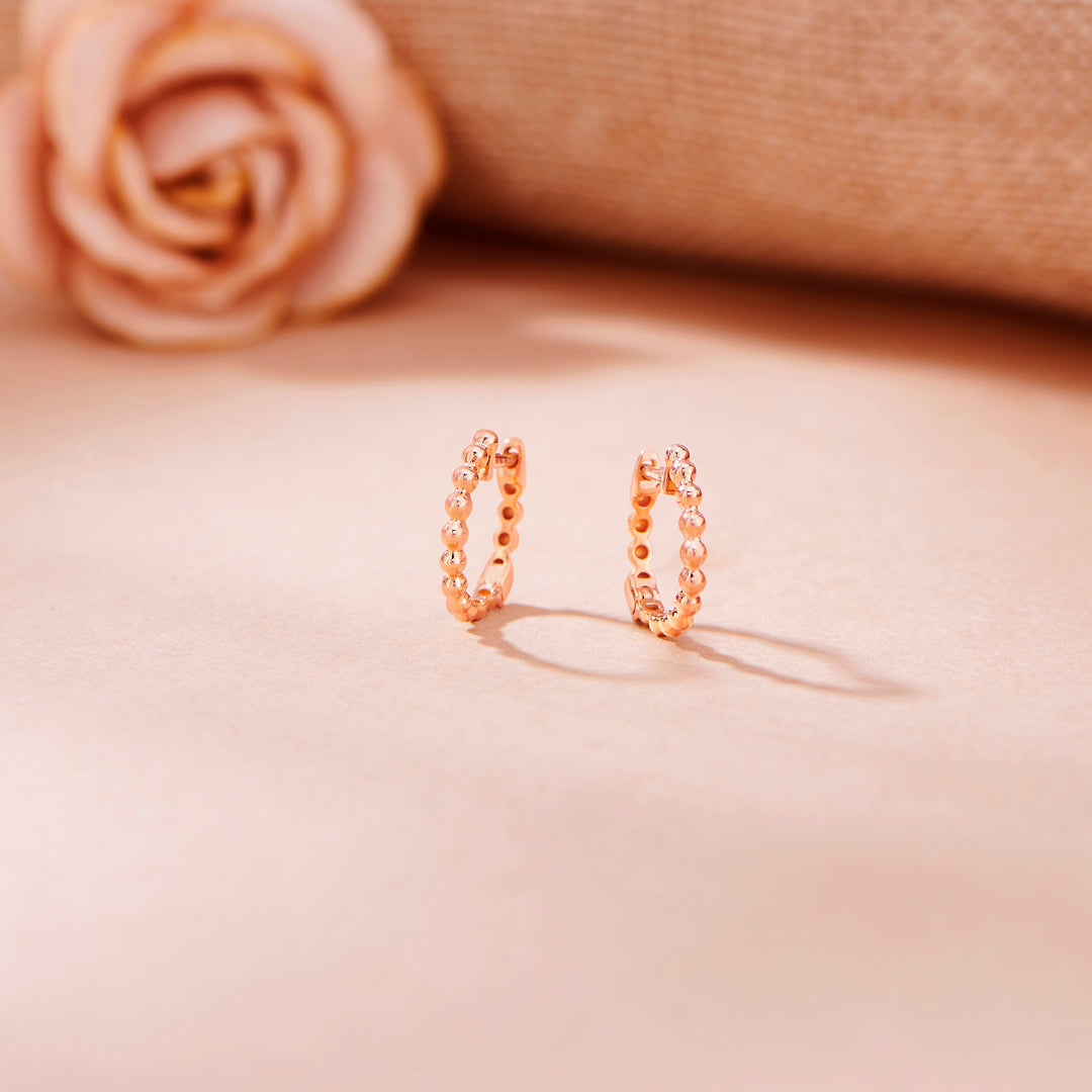 Textura Glow Hoop & Huggie Gold Earring