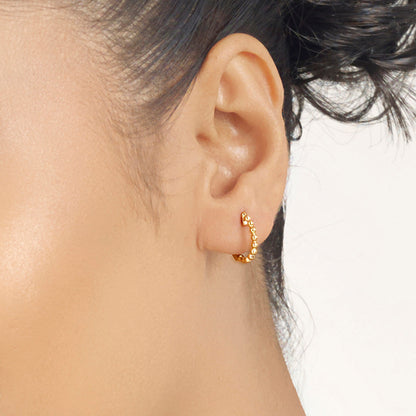 Textura Glow Hoop & Huggie Gold Earring