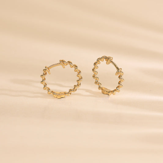 Gleam Wreath Hoops & Huggies Gold Earring