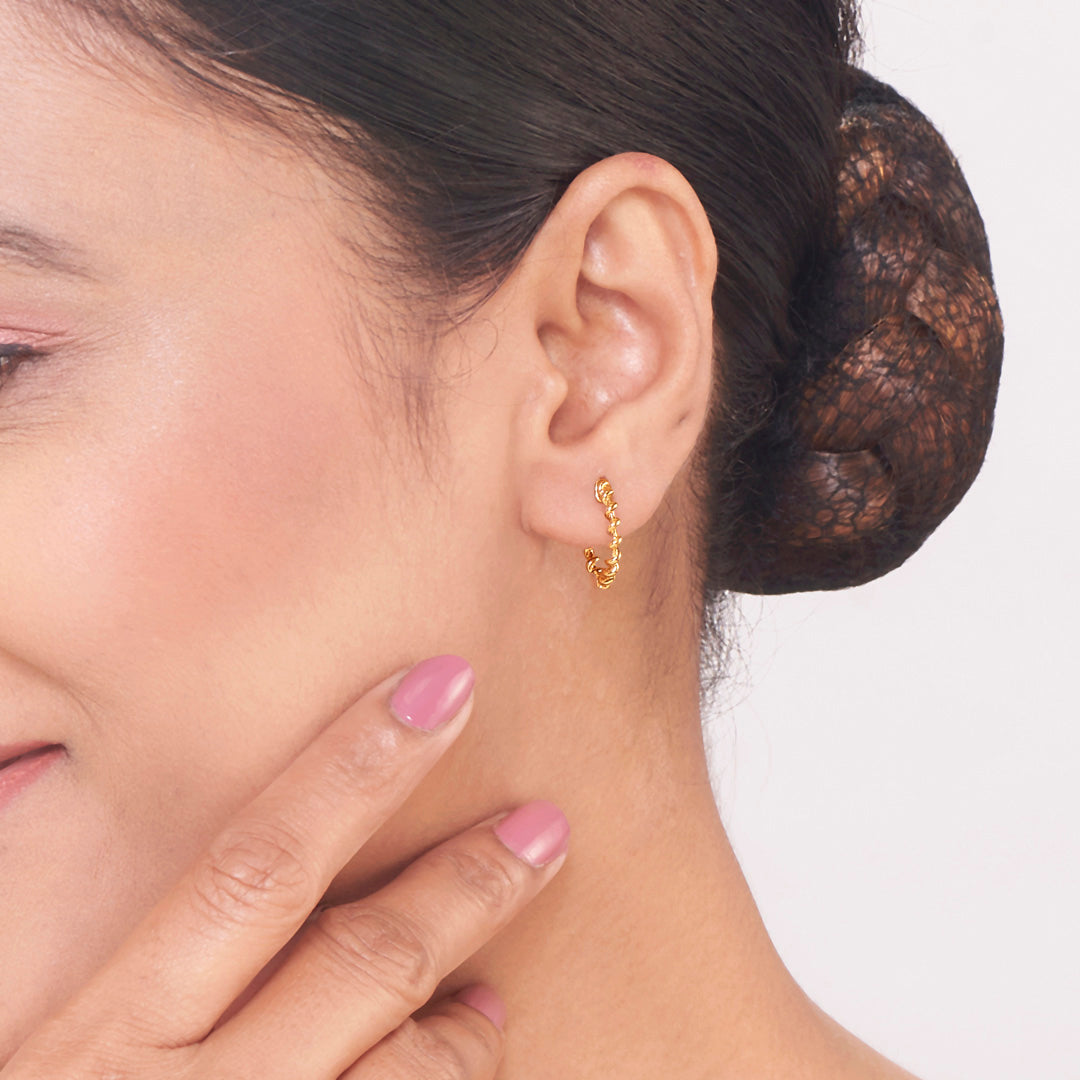 Gleam Wreath Hoops & Huggies Gold Earring