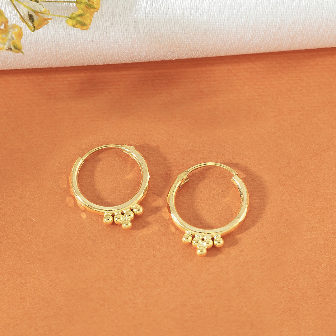 Graceful Beads Hoops & Huggies Gold Earrings