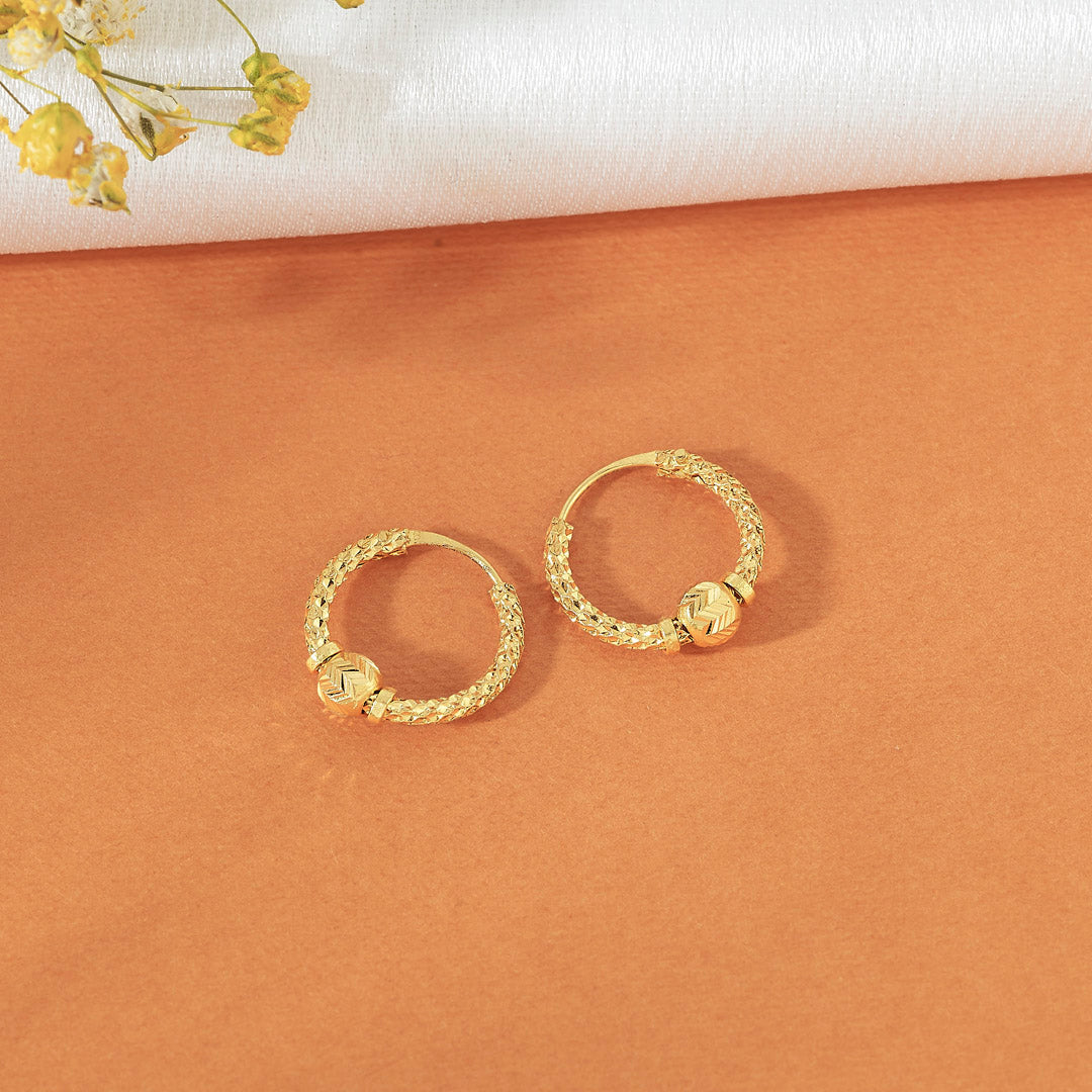 Textured Grace Hoops & Huggies Gold Earrings