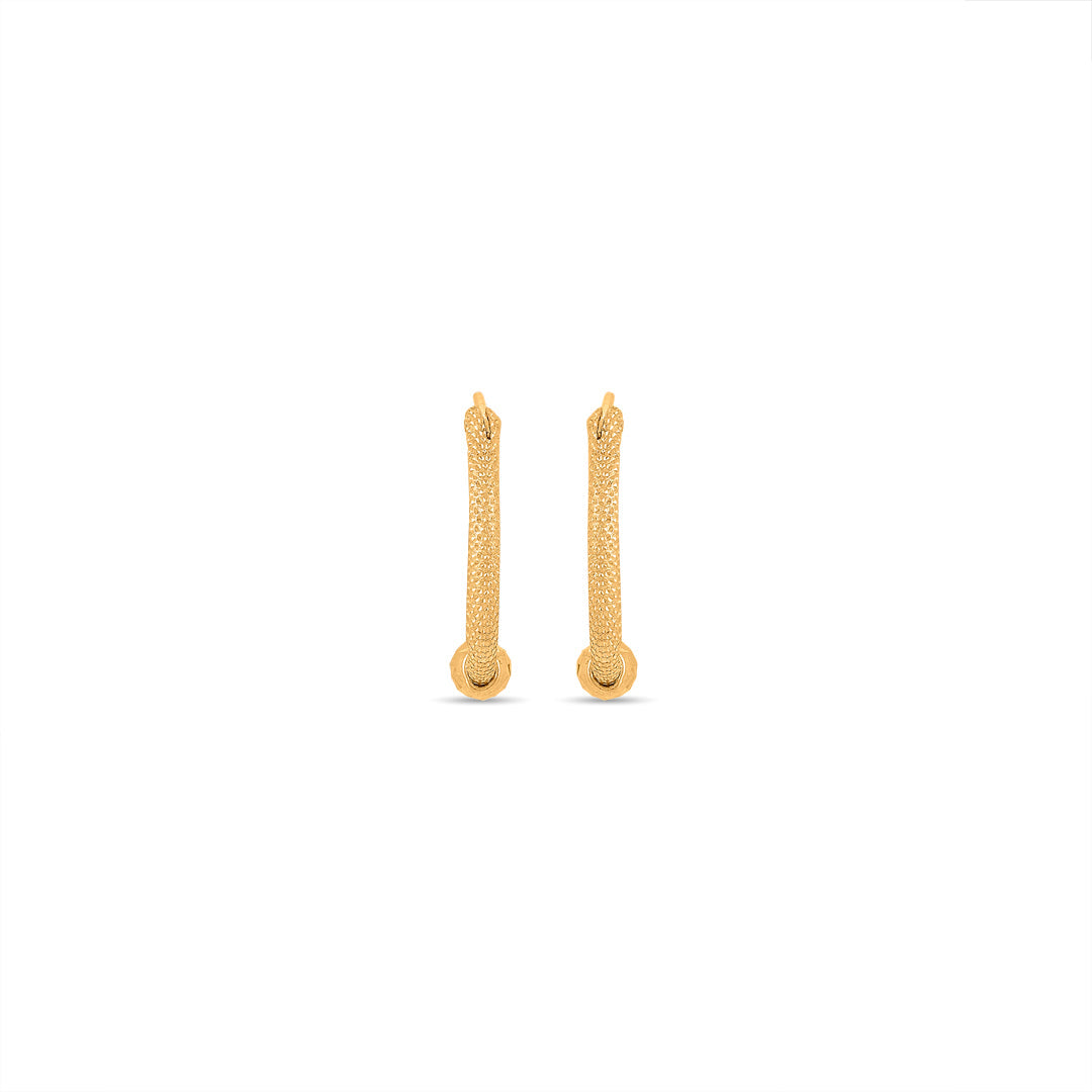 Textured Arc Hoops & Huggies Gold Earrings