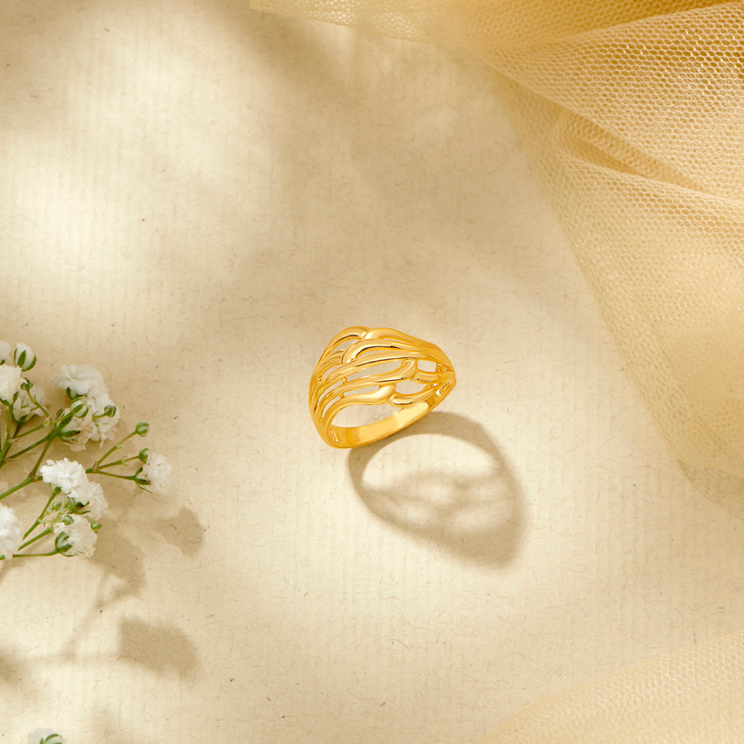 Net Elegance Gold Fashion Ring For Women