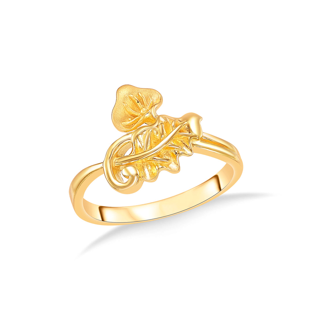 Leafy Canopy Gold Casual Ring For Women