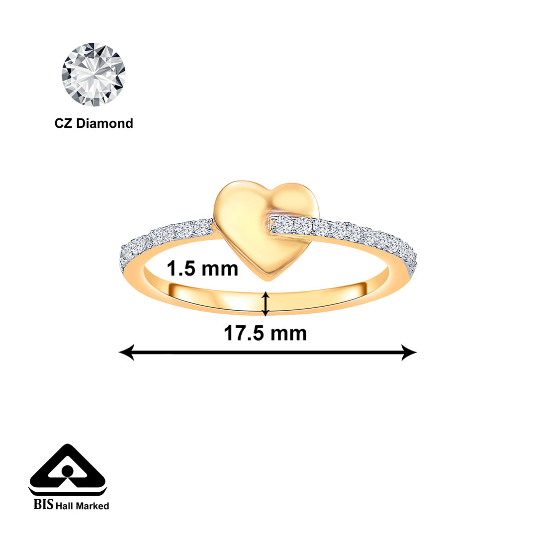 heart spritz gold casual ring