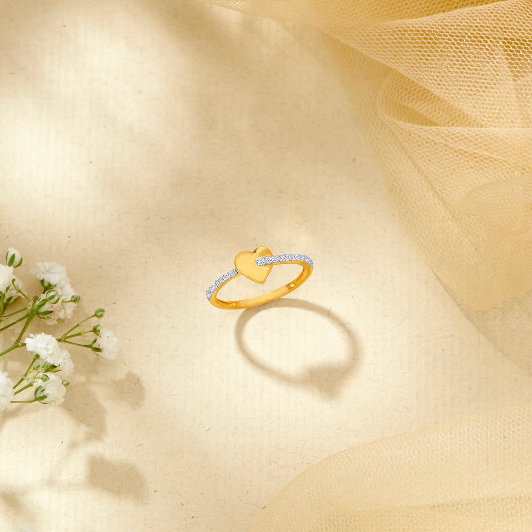 heart spritz gold casual ring