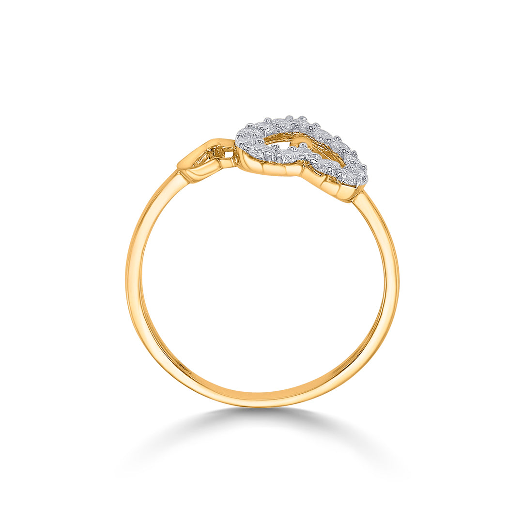 hearts aligned gold casual ring