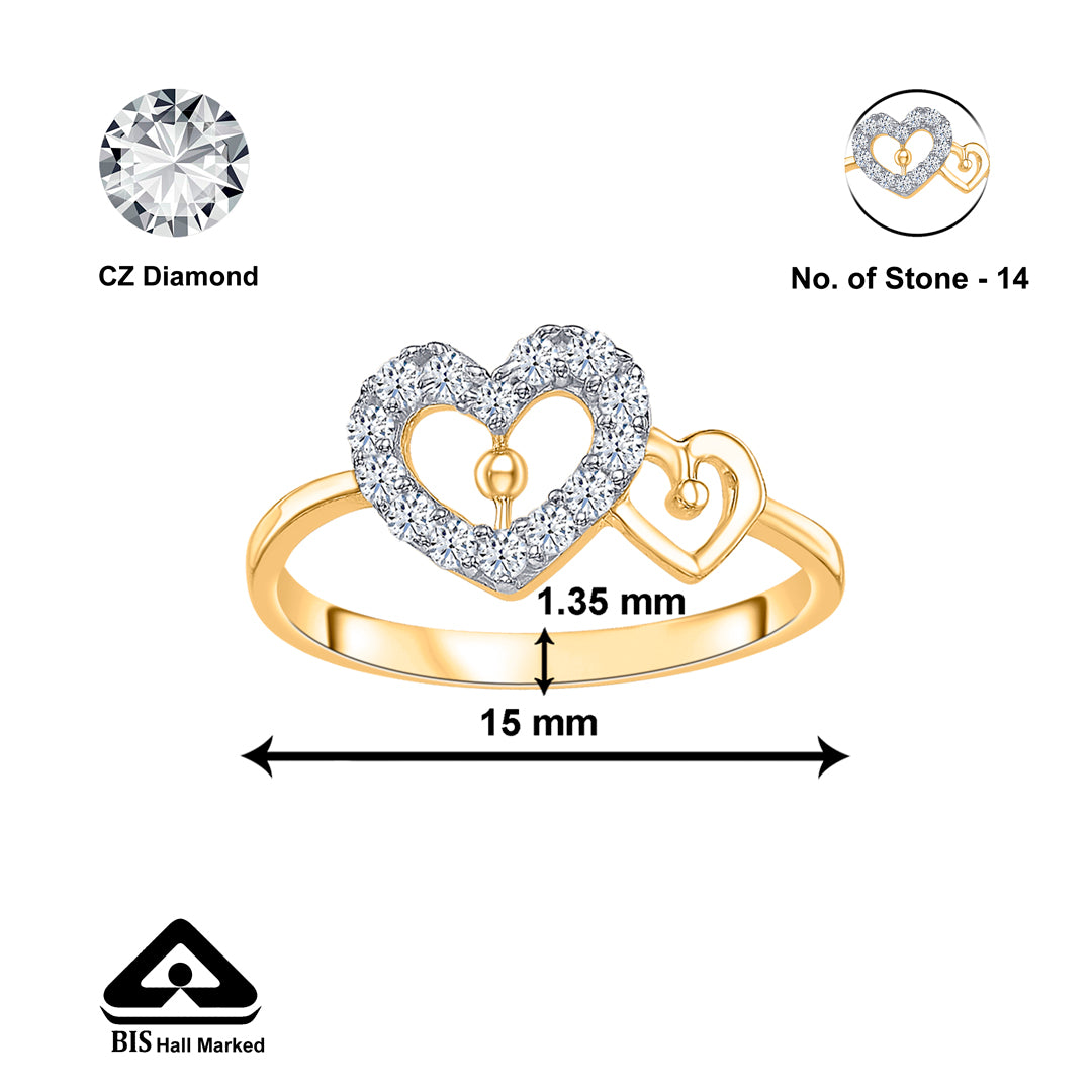 hearts aligned gold casual ring