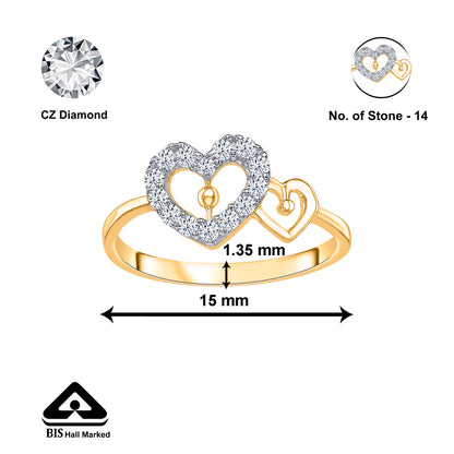 Hearts Aligned Gold Casual Ring