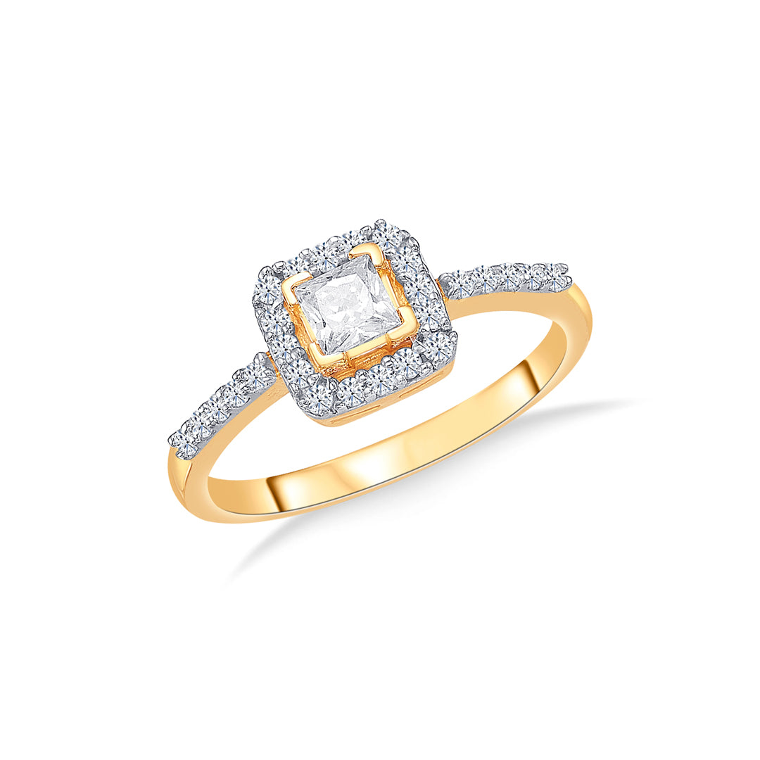 Classic Square Gold Engagement Ring For Women