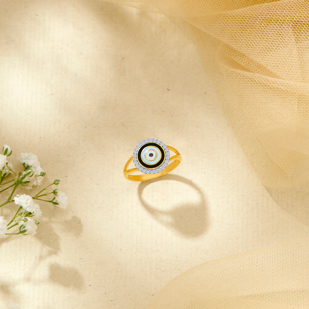 Evil Eye Gold Casual Ring For Women