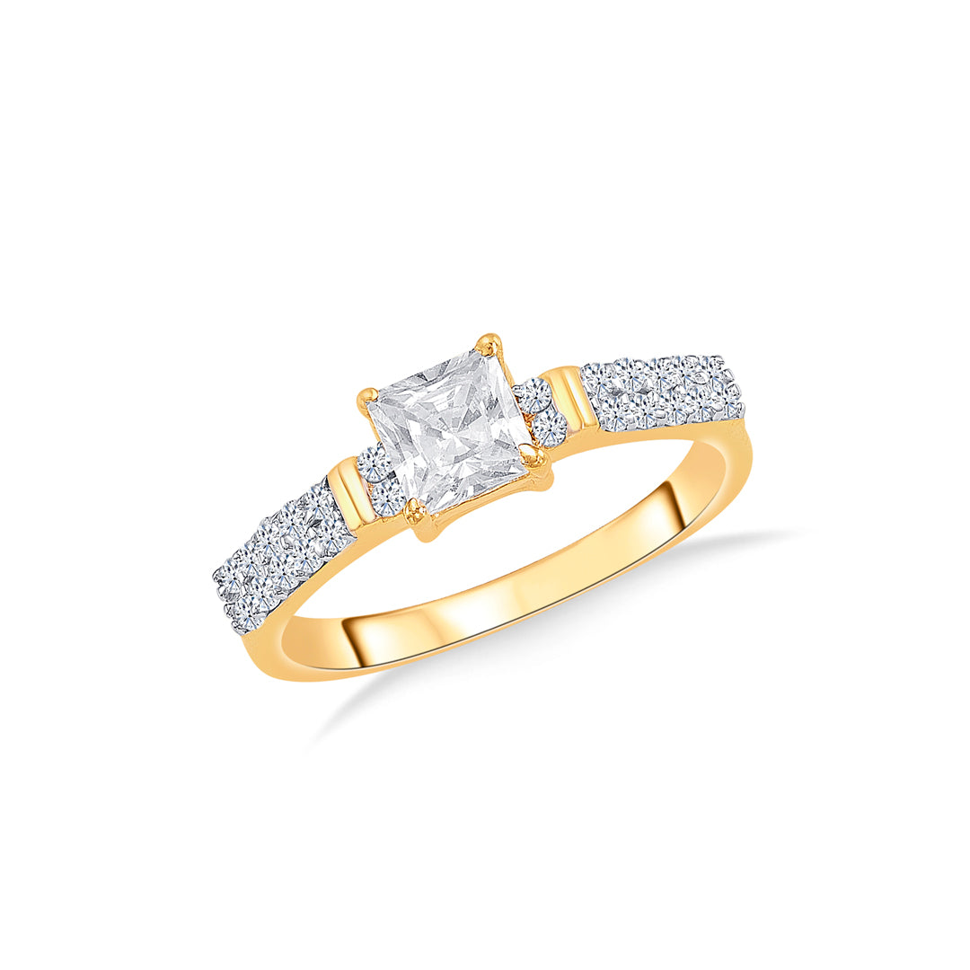 Square Serenity Gold Engagement Ring For Women