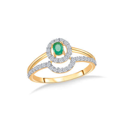 Emerald Gold Fashion Ring For Women