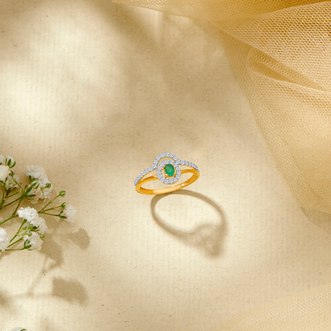 Emerald Gold Fashion Ring For Women