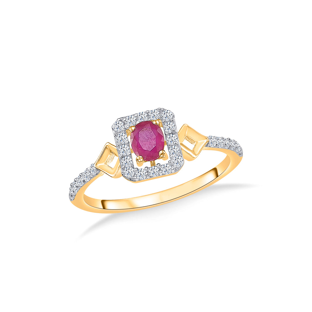 Rose Quartz Gold Fashion Ring For Women