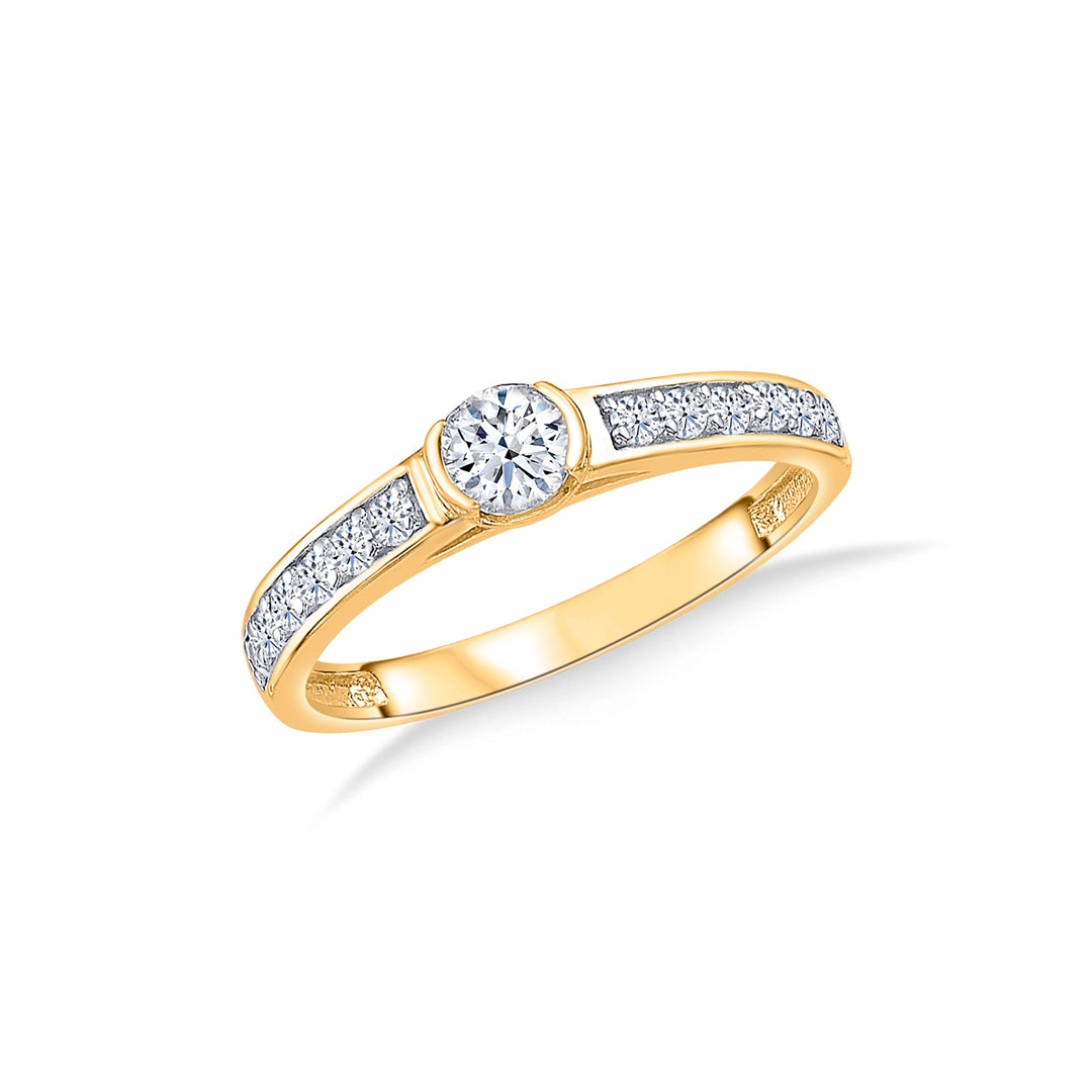 Celestial Dusk Gold Engagement Ring For Women
