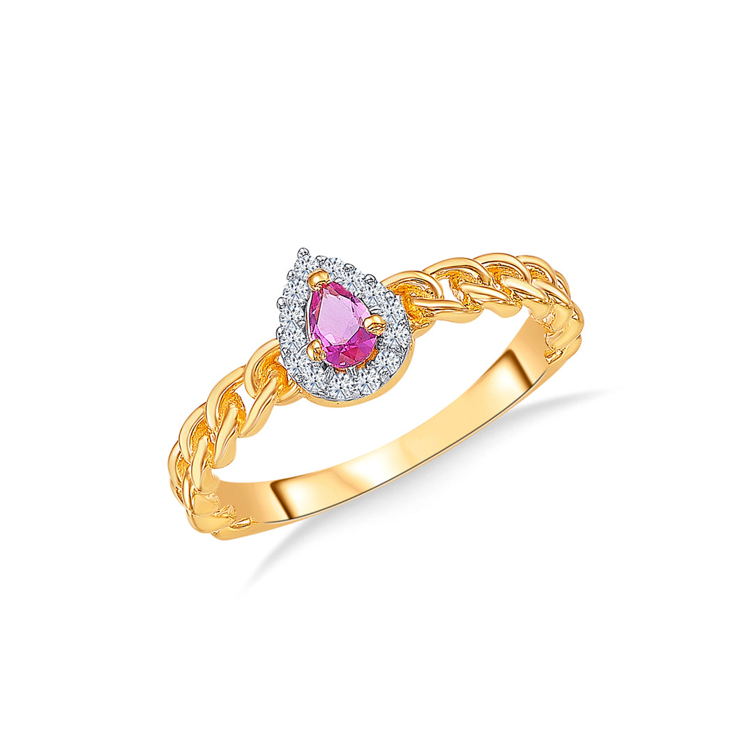 pink essence gold fashion ring for women