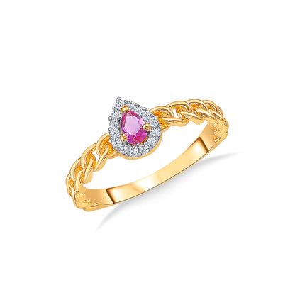 Pink Essence Gold Fashion Ring For Women