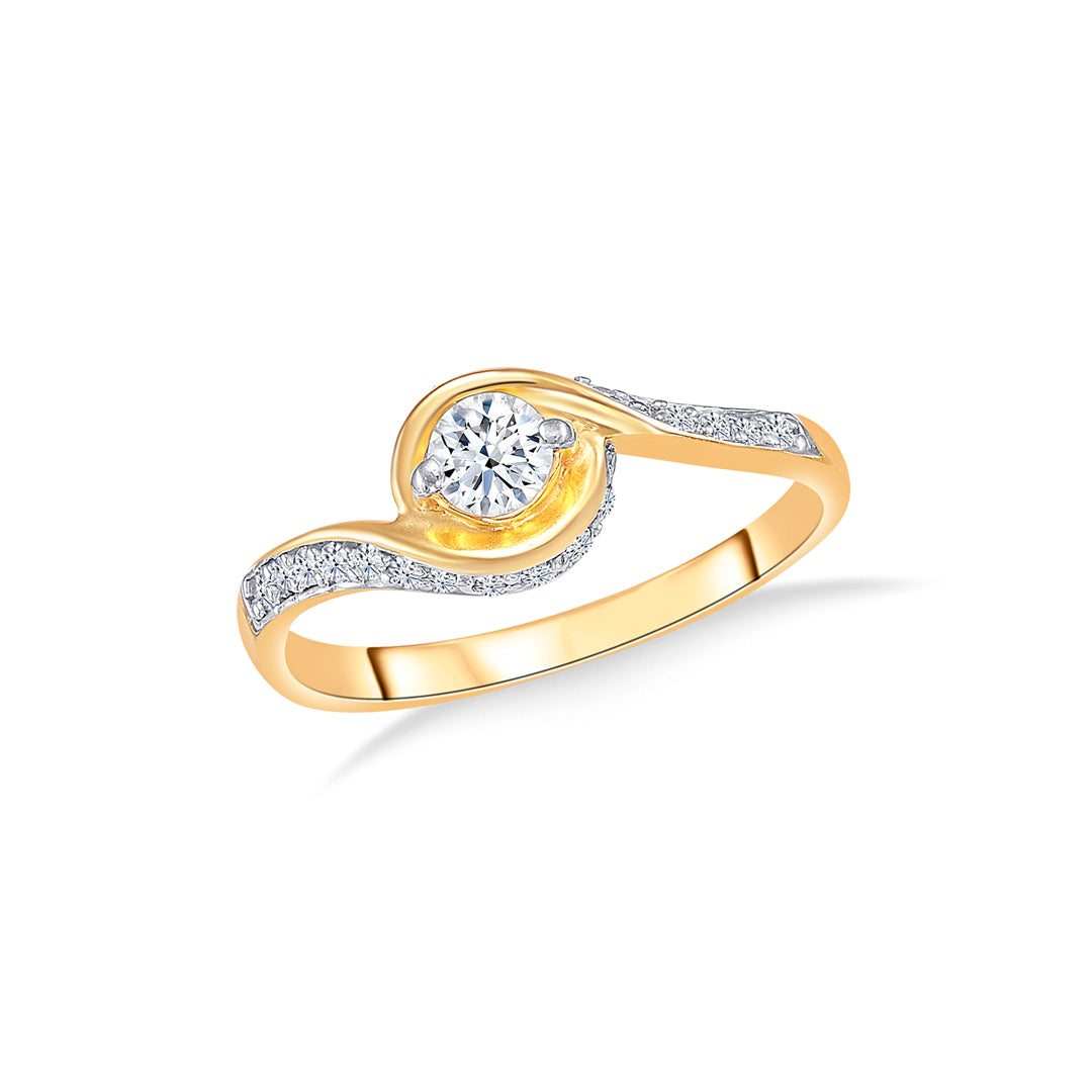 Urban Vibes Gold Engagement Ring For Women