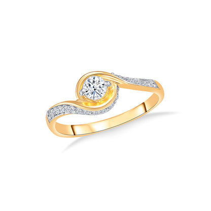 Urban Vibes Gold Engagement Ring For Women