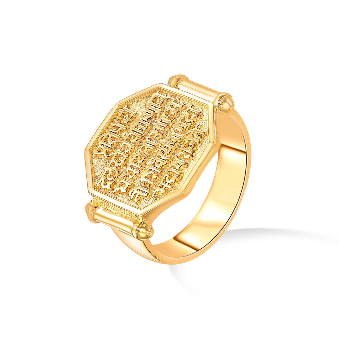 maratha mark gold men's ring